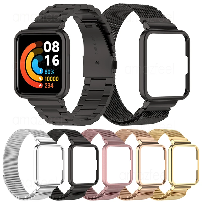 

Magnetic Bracelet Case Protector For POCO Watch Smart Watch Accessories Stainless Steel Strap For POCO Watch Metal Cover bumper