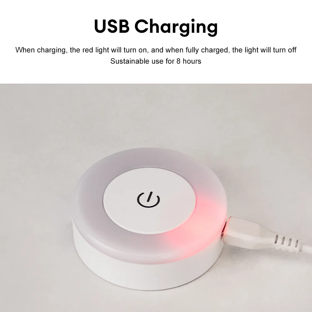 LED Touch Sensor Night Light 3 Modes Dimming Wall Lights Portable USB Rechargeable Night Lamp For Living Room Bedroom Lighting