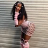 2024 New Mesh Hollow Out Women's Mini Dress Sexy Club Party Bodycon Fashion Evening Dresses Elegant Clothes Pink Luxury Dresses 4
