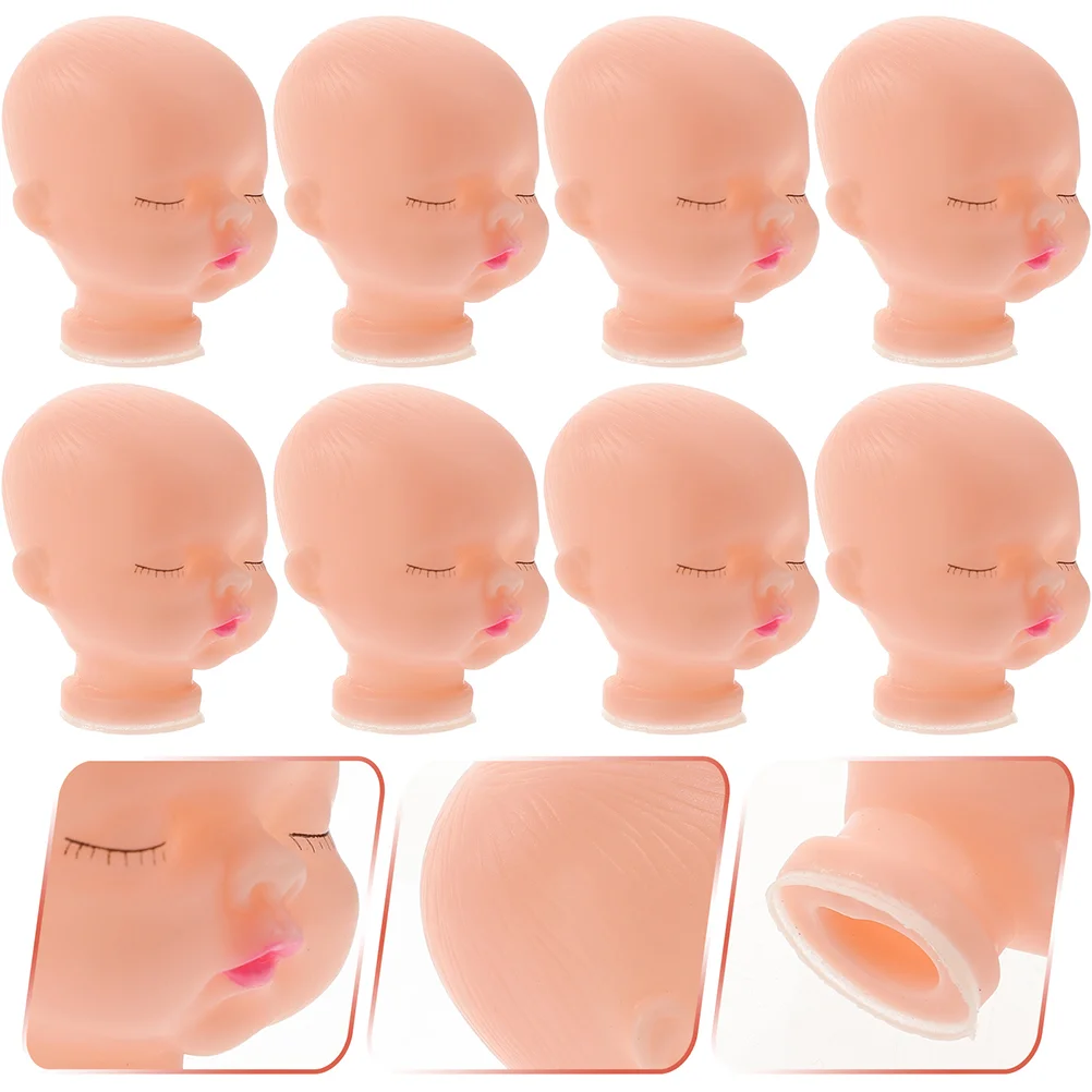 

20 Pcs Blank Mini Vinyl Head Child Baby Sculp Model Toy Accessories for Kids Creative