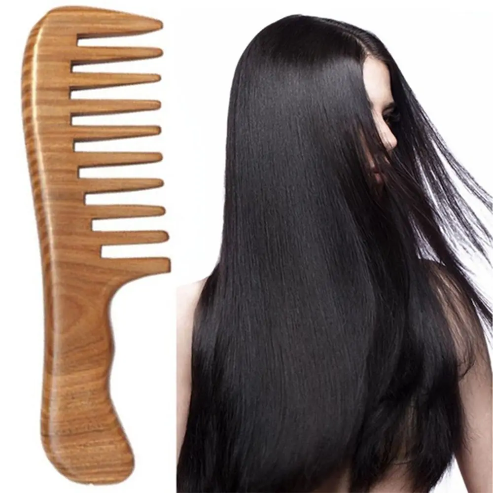 

Антистатическая щетка для ухода за волосами из сандалового дерева ручной работы расческа из натурального дерева с широкими зубьями Массажная расческа