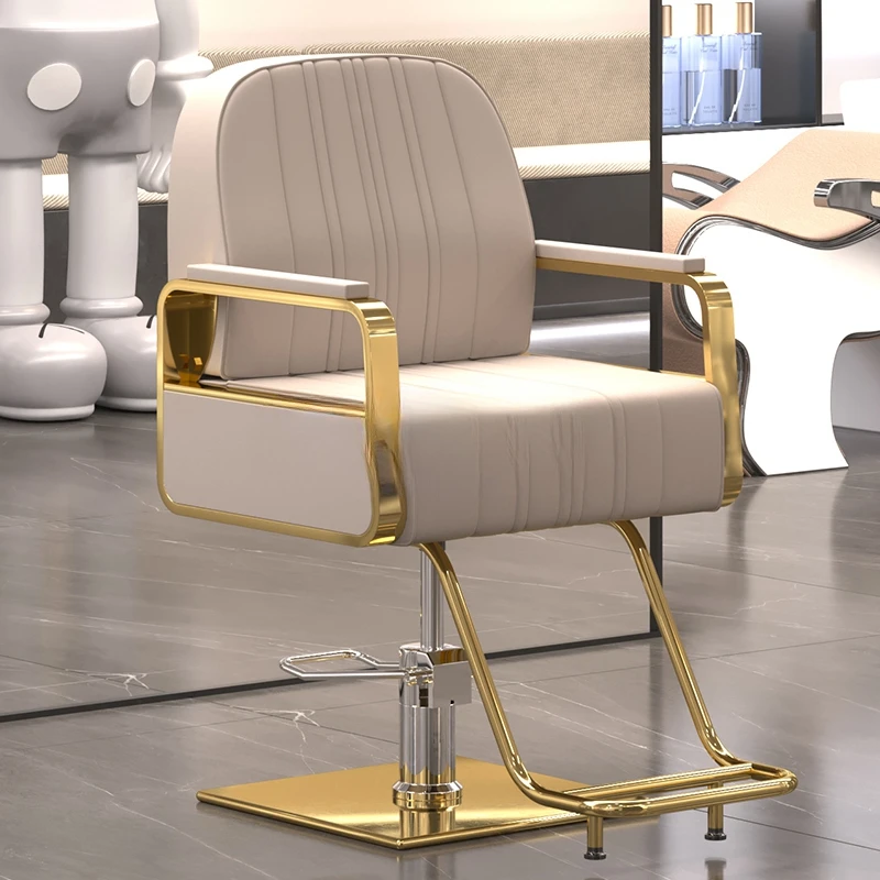 Retro Comfort Reception Barber Chairs Luxury Modern Luxury Barber Chairs Shampoo Chaise Coiffeuse Commercial Furniture RR50BC