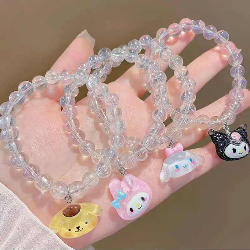 Sanrio Hello Kitty Beads Bracelets Bangle Cinnamoroll Kuromi Accessories Hello  Kitty Things Bangle Sweet Y2K Kawaii Melody Gifts - AliExpress