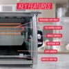 Showtime Large Capacity Rotisserie & BBQ Oven Modern Edition, Simple Switch Controls, Silicone Door Tie, Perfect Preset Rotation 4