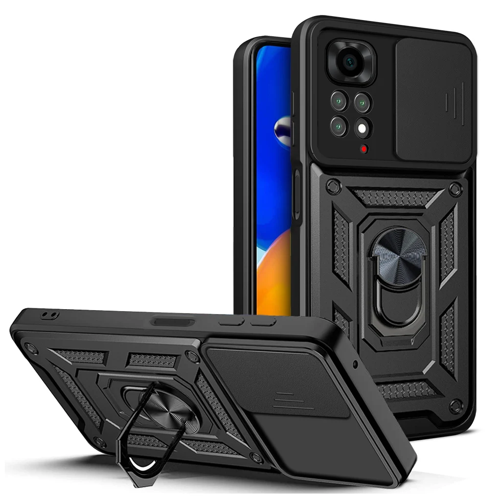Shockproof Armor Case For Xiaomi Redmi Note 11 11S 10 9 Pro 10S 10C 9A 9C Car Holder Phone Cover Camera Lens Protection Fundas 2