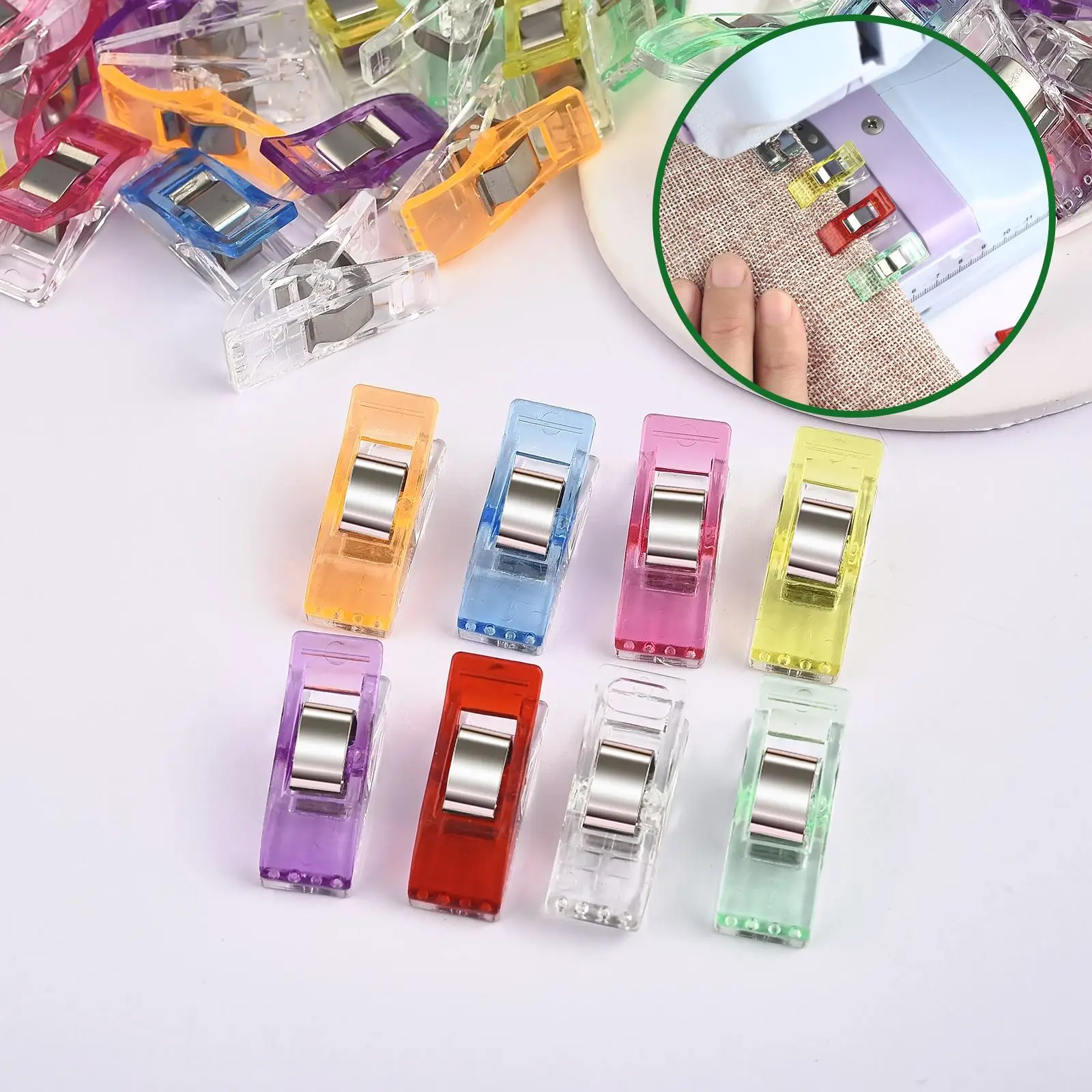 

20/50 шт. многофункциональные швейные зажимы, разноцветные пластиковые зажимы для ткани, квилтинга, вязания, безопасные зажимы, швейная машин...