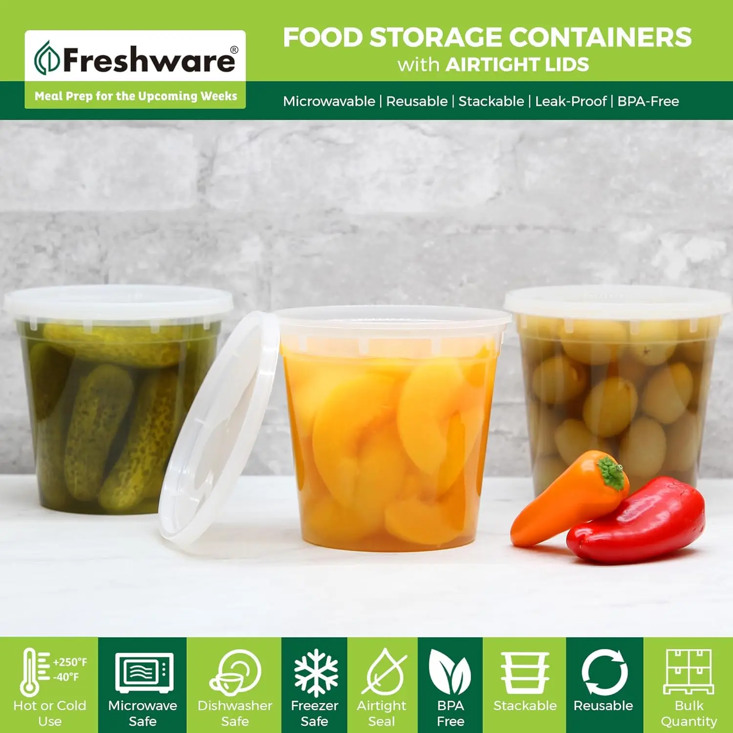 Food Storage Containers [240 Set] 24 oz Plastic Deli Containers with Lids, Slime, Soup, Meal Prep Containers 2