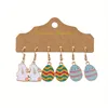 6pcs/set Rabbit Egg Design Dangle Earrings for Women Cute Fashion Cartoon Easter Earrings Party Jewelry Gifts 4