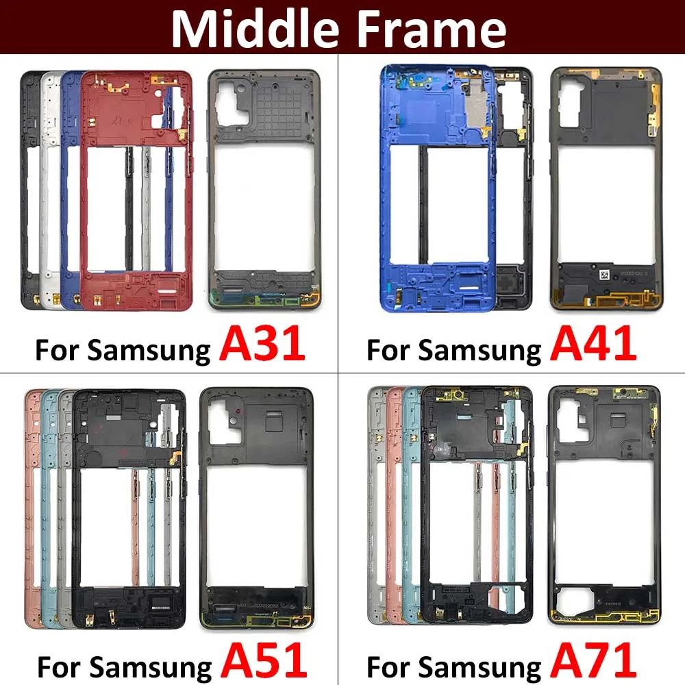 

Новинка для Samsung A31 A41 A51 A71 корпус средняя рамка средняя пластина крышка Запасные части