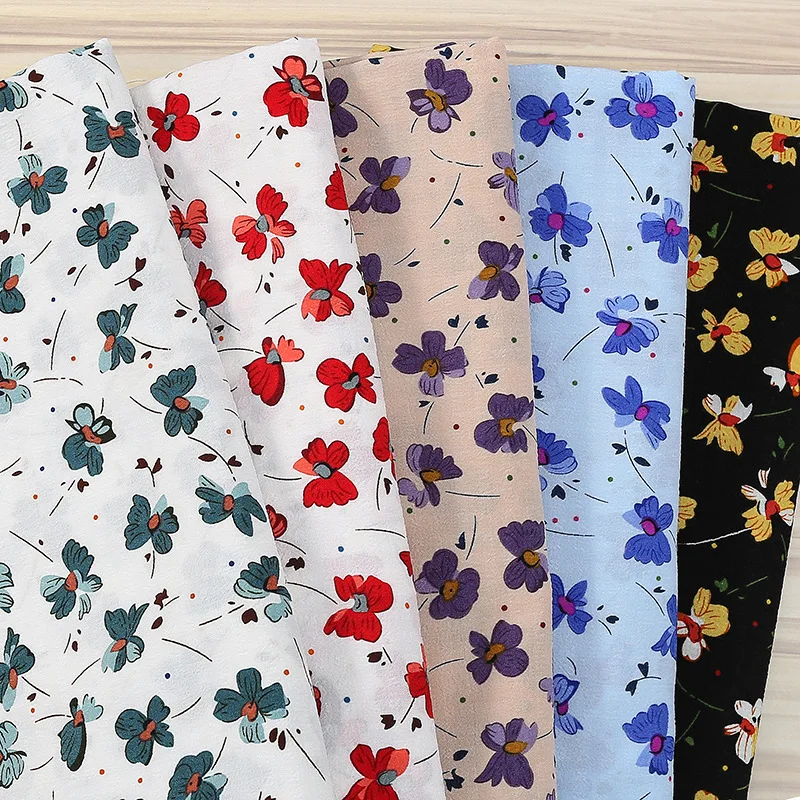 

1/3/5M Butterfly Printed Chiffon Fabric Soft Thin Polyester Floral Chiffon Fabric For Diy Sewing Summer Dress Clothes Material