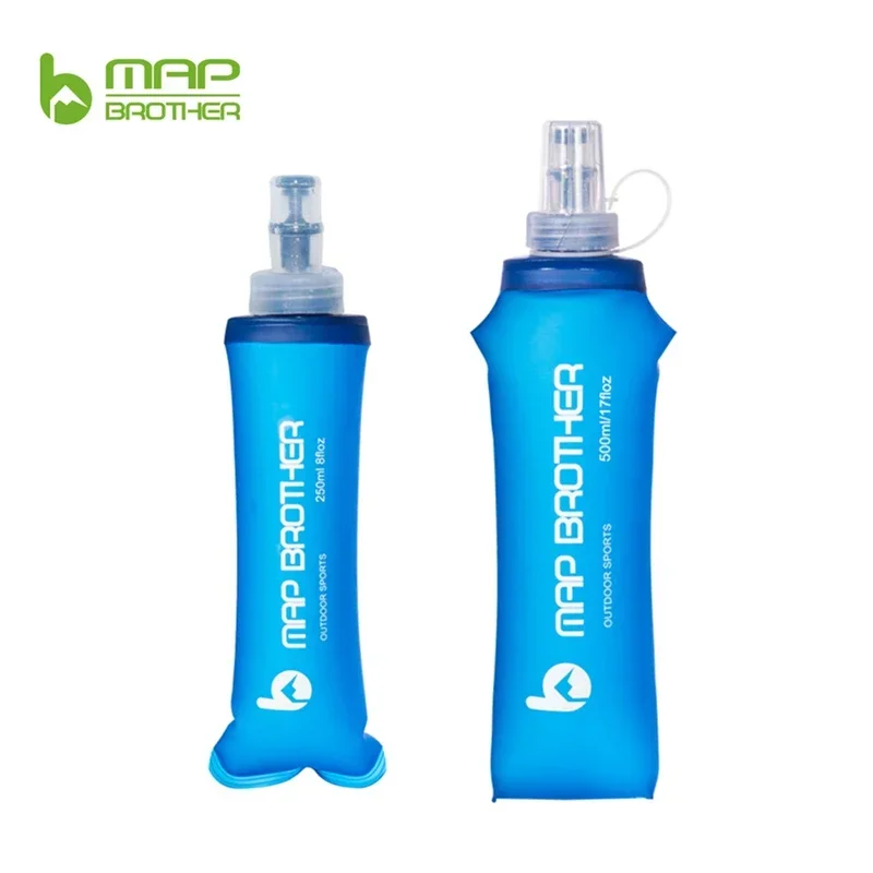 Collapsible Soft Flask Water Bottle - 250ml/500ml, Ideal for Running and Hydration Packs