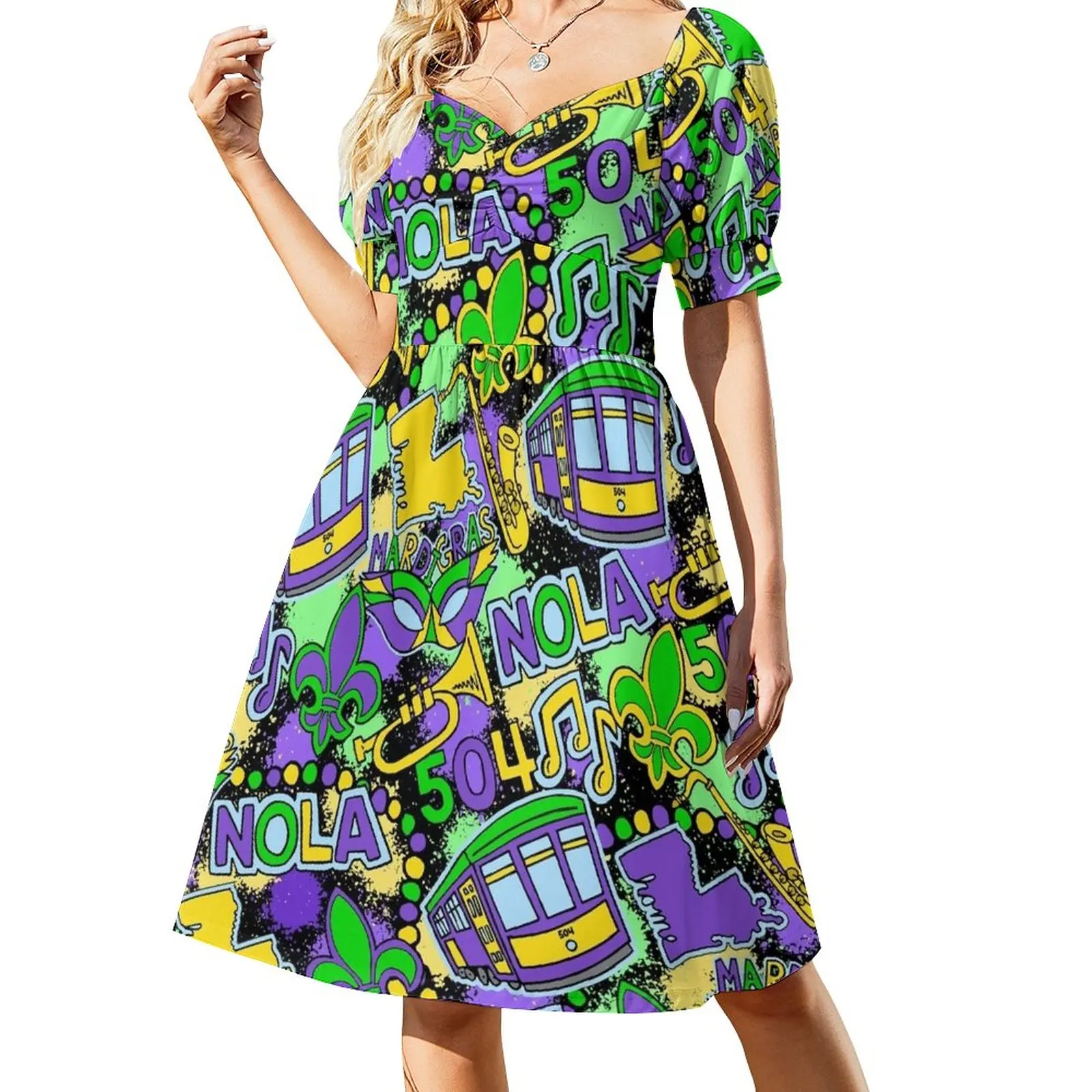 

Mardi Party Sleeveless Dress prom clothes bandage dress Beachwear women dresses