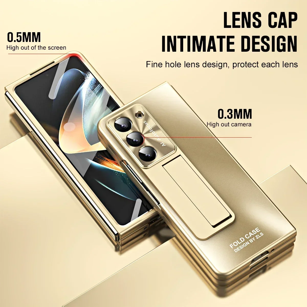Plating Hinge 360° Screen Protector with Pen & Kickstand - AG Matte Shockproof Case