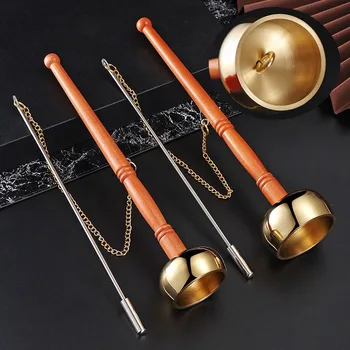 🔔 Tibetan Meditation Bell – Wooden Handle & Brass Sound Healing Instrument 1