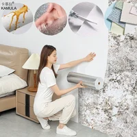 3D Linen Wall Sticker Wallpaper Self-Adhesive Waterproof Wall Covering Panel for Living Room Bedroom Bathroom Home Decoration 1