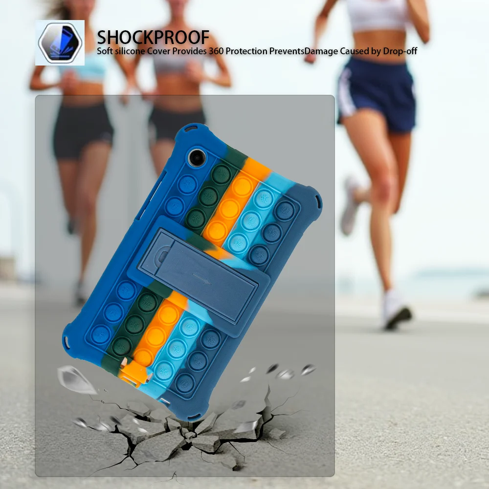 Soft Bubble Stand Case - Silicone Kids Tablet Cover