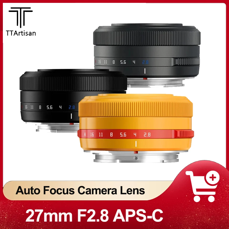 Ttartisan 27Mm F2.8 Obiettivo Per Fotocamera Mirrorless Silent Auto Focus Aps-C Obiettivo Grandangolare Applicabile Per Fuji X-A1 X-M1 X-H1 Sony A6000