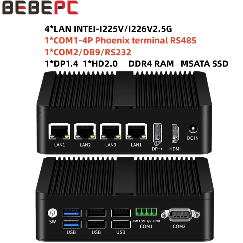 Мини-ПК BEBEPC Intel N100 2 * COM