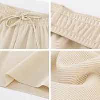 Pantalon large à longueur de rinçage pour femme, décontracté, couleur unie, taille élastique, adt Ice, printemps, été 6