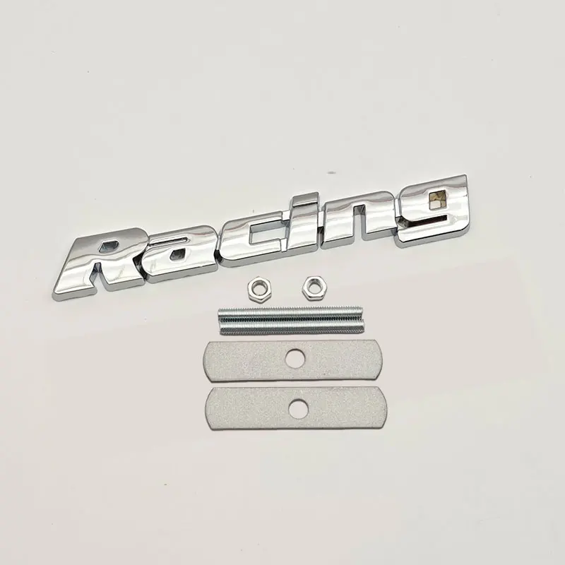 3D 금속 합금 문자 자동차 로고 레이싱 프론트 그릴 배지 엠블럼 리어 트렁크 스티커 데칼 자동차 범용 액세서리