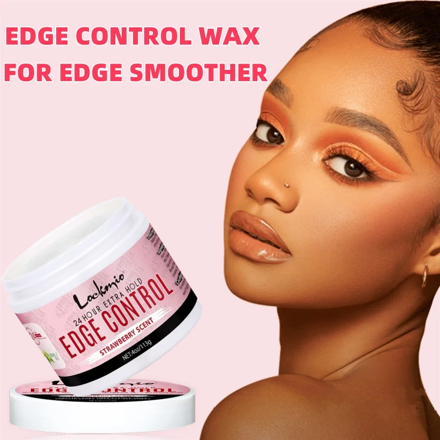 LOCKMIO 113g Edge Control Wax for Women 4c Hair Sleek Gel Cream 24 Hour Lasting Strong Hold Pomade for Slick Back Broken Hair