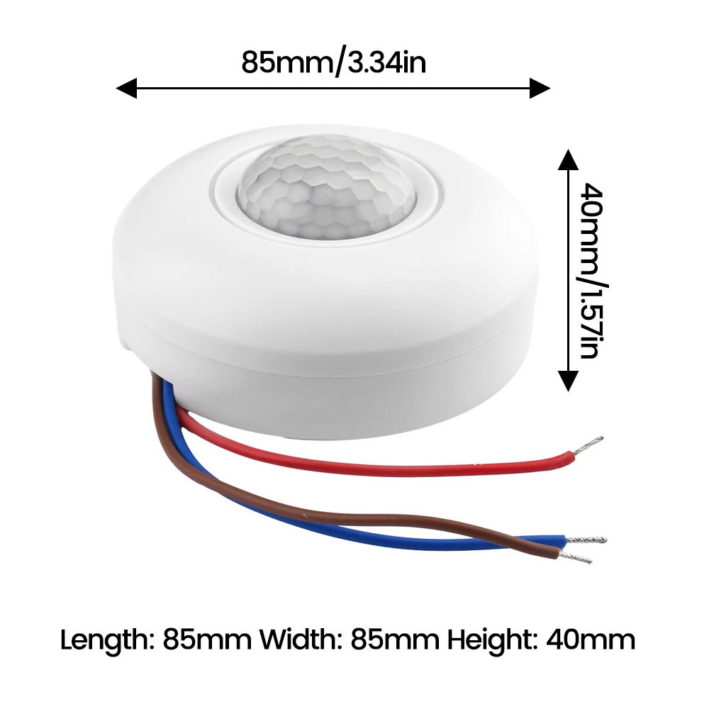 AC 85-265V Infrared PIR Motion Sensor Switch with Time Delay 360° Cone Angle Detecting Induction Sensor For LED Ceiling Light images - 6