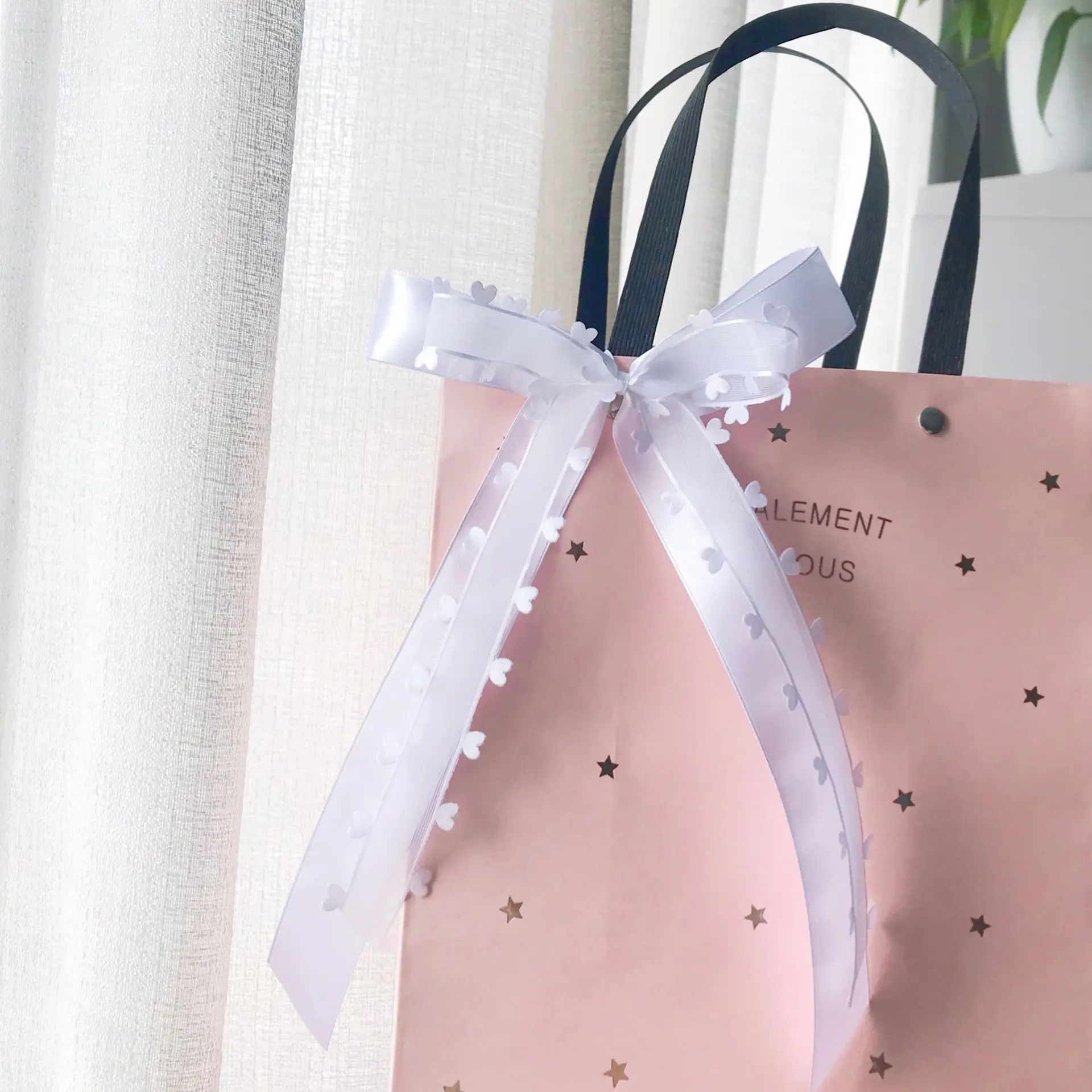 30/10Pcs White Ribbon Bowk Wedding Car Bowknot DIY Gift Wrapping Ribbon Bows Romantic Wedding Birthday Party Chair Decorations