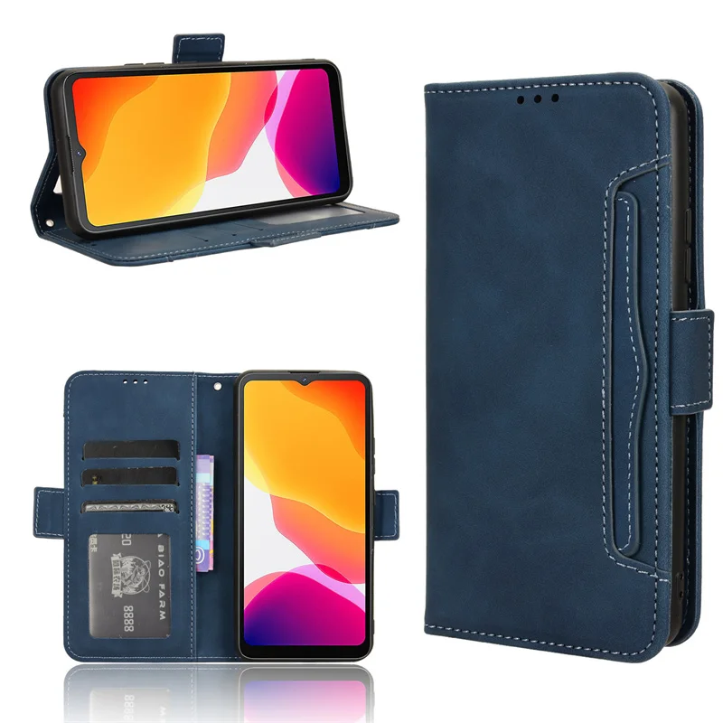 Leather Flip Case with Multi-Card Slots, 6.56
