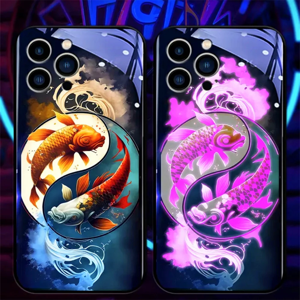 Psychedelische Sternenhimmel Leuchtende Handyhülle LED-Licht Glas Stoßfeste Abdeckung für Samsung S26 S25 S24 S23 S22 S21 FE Plus Ultra – Detail 12