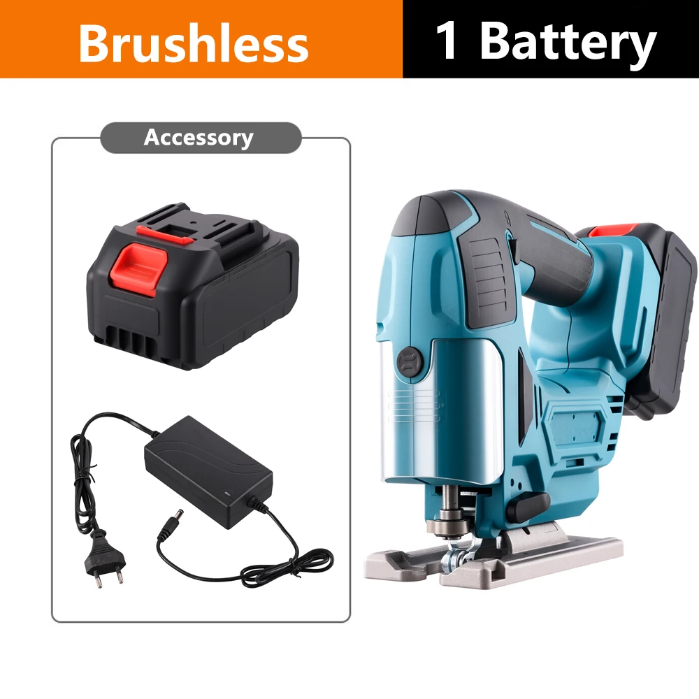 Podofo Borstelloze Jigsaw Met Snoer Draadloze Elektrische Zaag Houtbewerking Gereedschap Hout Snijmachines Handzaag Voor Makita 18V Batterij