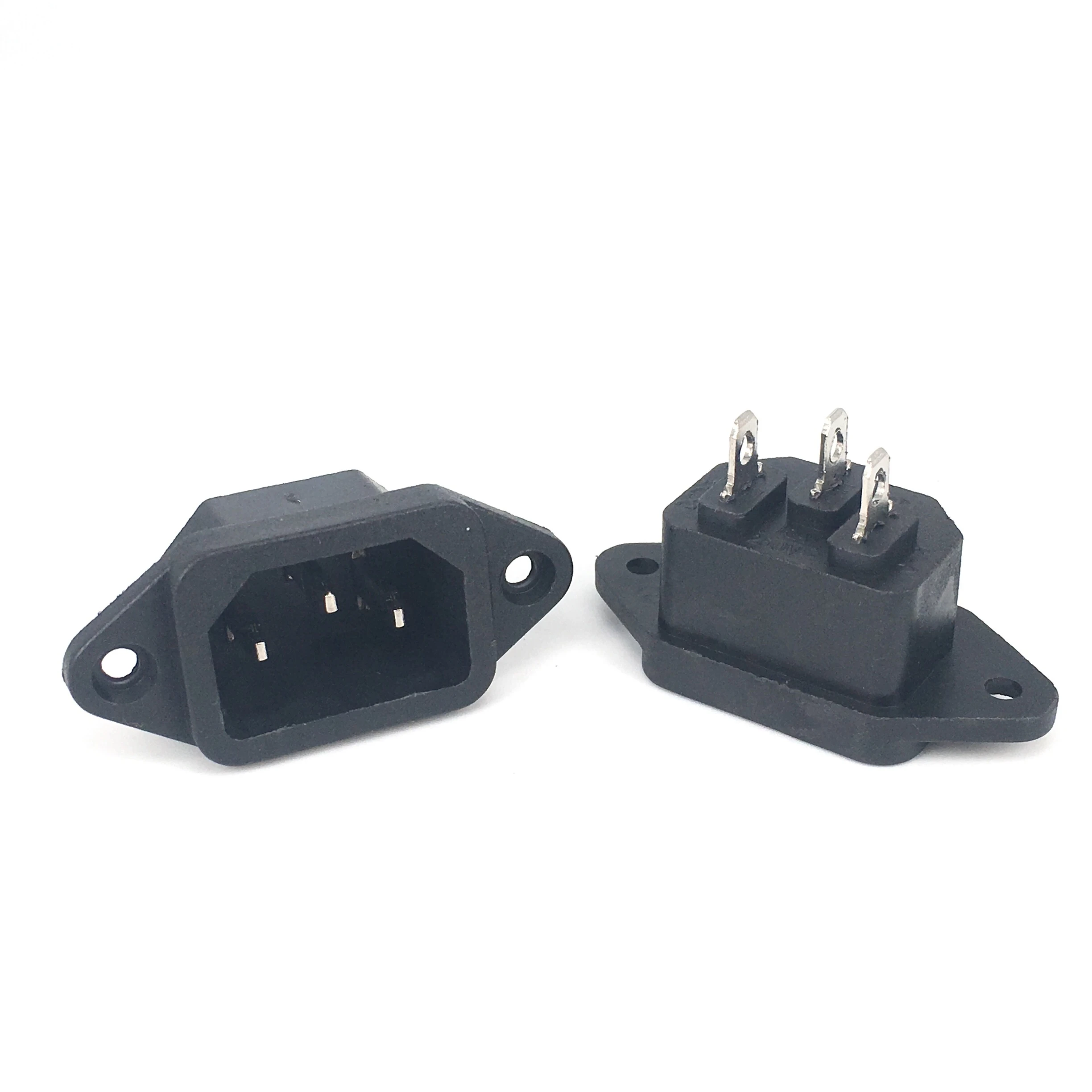 Uxcell IEC 320 C14 Power Inlet Socket - 3P AC 250V 10A Panel Mount Receptacle