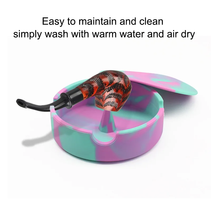 Cigarette Holder Silicone Ashtray Soft Eco-friendly Ash Tray Holder Heat-resisting Fluorescent Ashtray With Cover portable ashtray cigarettes ashtray silicone ashtray stainless steel ashtray metal ashtray air purifier ashtray wood ashtray ceramic ashtray