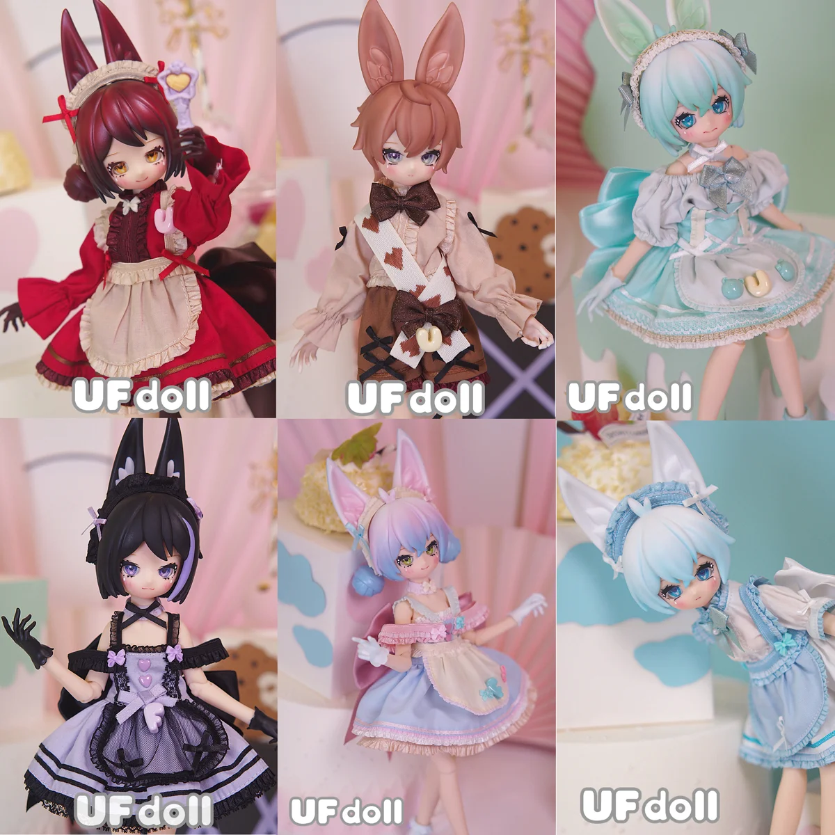 Ufdoll Bjd 1/6 Anime Blind Box Mini Tea Drinking Series Figure Mystery Box Sorpresa Decorazione In Pvc Giocattoli Regalo Di Natale Per Ragazze