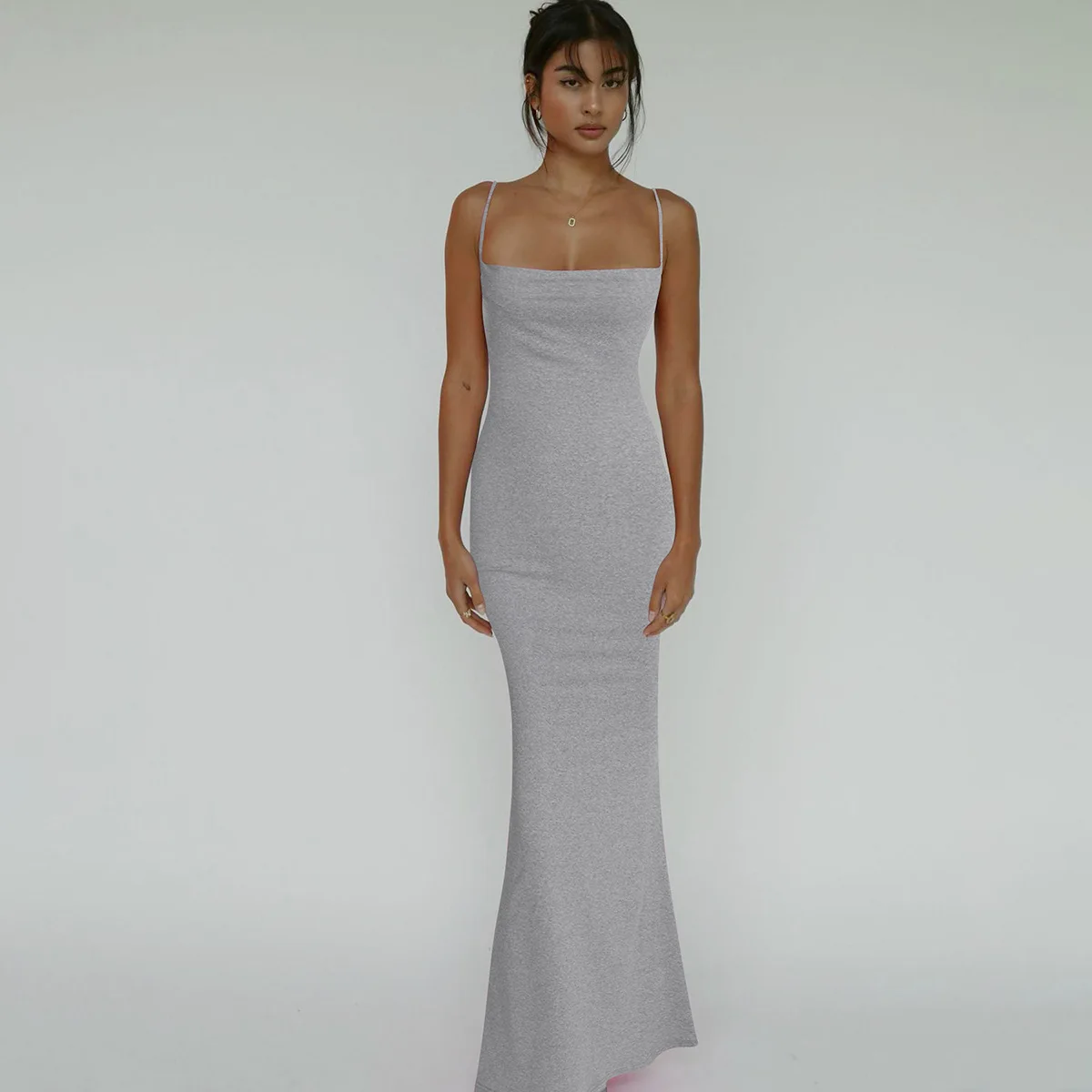 Cryptographic Draped Sexy Backless Sleeveless Slip Maxi Dress for Women Elegant Summer Sundresses Holiday Beach Vestido Clothes