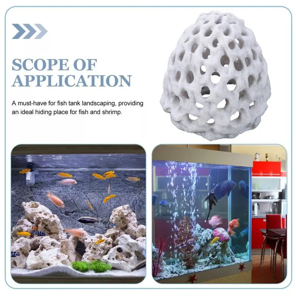 thumbnail image 2 of Betta Hammock Leaf Aquarium Cave With Betta Hammock - Ceramic Hideout & Leaf Rest For Small Fish Fish Tank Hideout 2 of 12