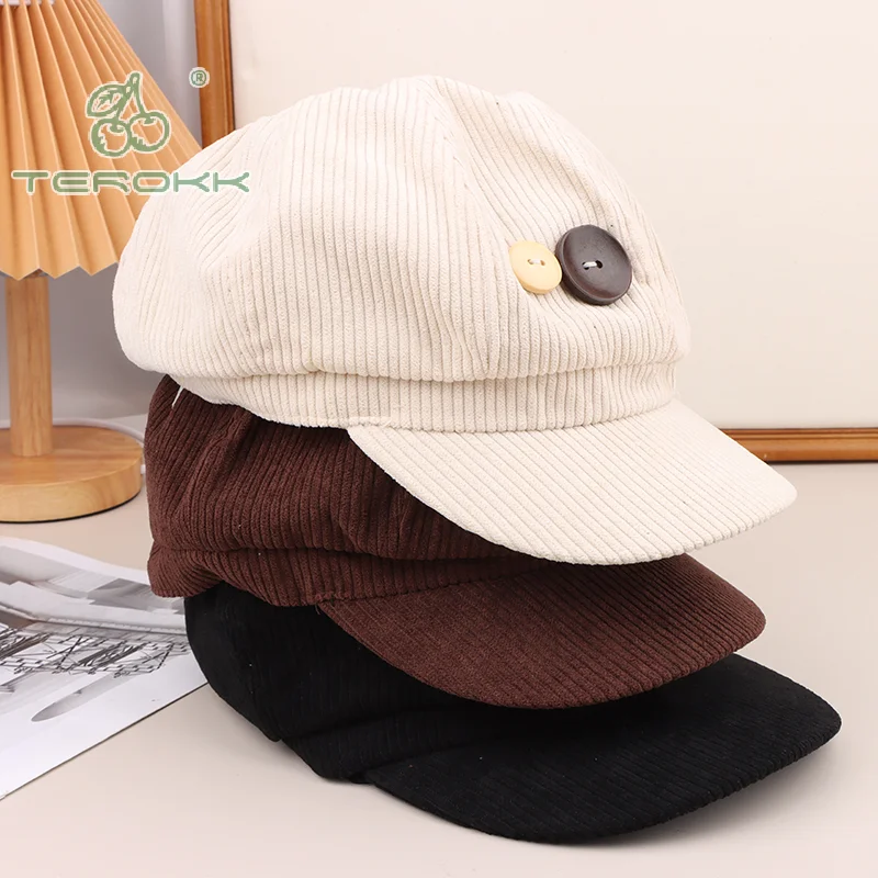 Autumn Winter Women Berets Female Retro Boinas Berets Cap Lady Bonnets Hat Octagonal Newsboy Hat