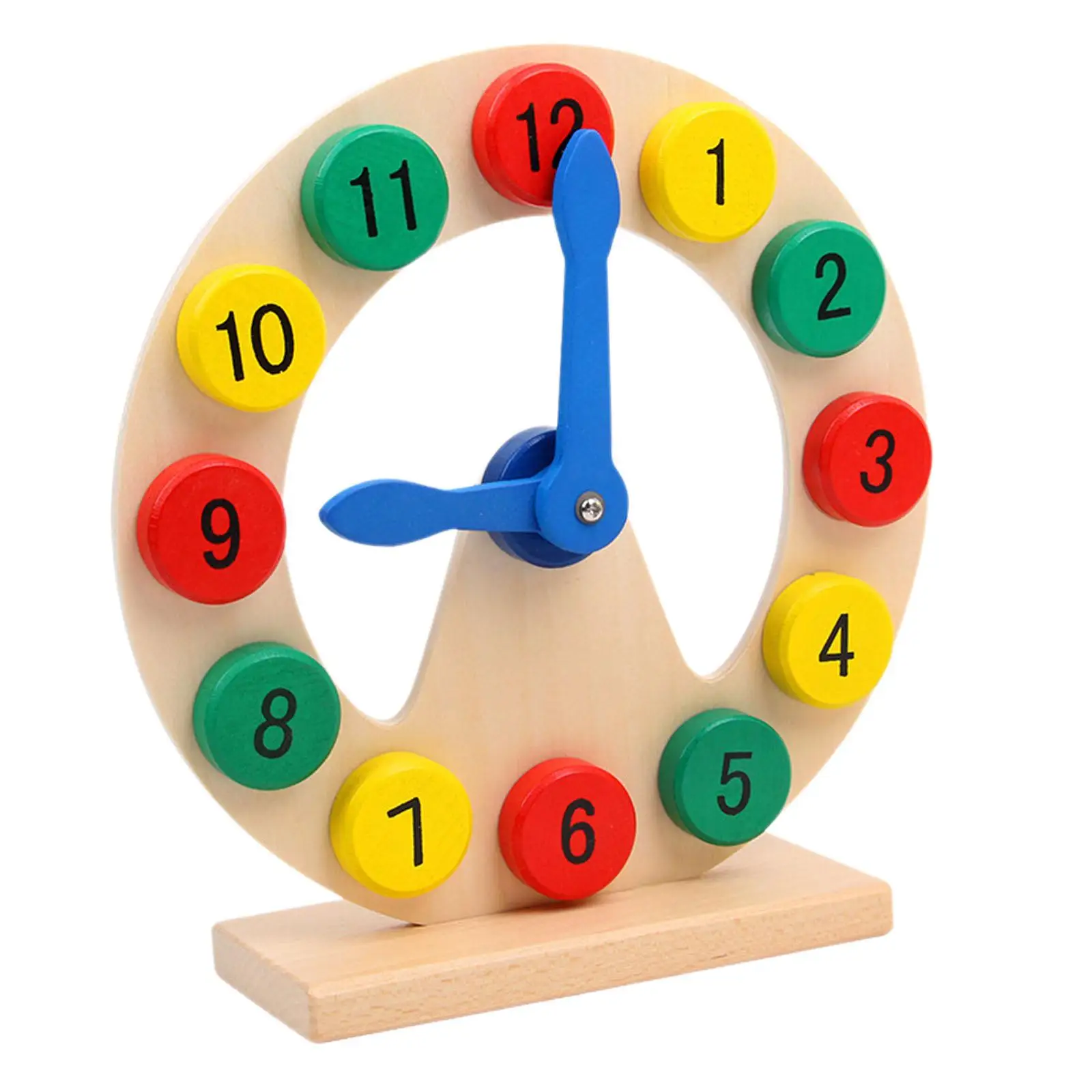 Wood Teaching Clock Hours Learning Activities Telling Time Teaching Supplies Kids Learning Clocks Toy Boys and Girls Children