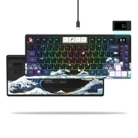 Wired Mechanical Gaming Keyboard with OLED Display Full Key Hot-Swappable Pudding RGB Backlit Keyboard for PC Computer Laptop 1