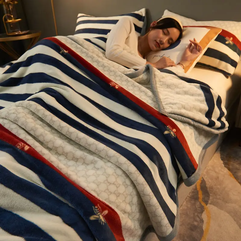 

Sable milk velvet blanket single-layer thin blankets for beds warm comfy Flannel bed sheet home air conditioning throw blanket