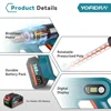 YOFIDRA 250Bar Brushless Electric High Pressure Washer Gun 3 Gear Power Home Car Washing Water Spray Gun for Makita 18V Battery 6