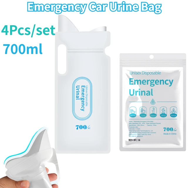 Sac d'urinoir portable pour voiture, collecteur d'urine pour homme,  extérieur, facile à uriner, camping d'urgence, 600 ml, 700ml, 6 pièces, 1  pièce - AliExpress