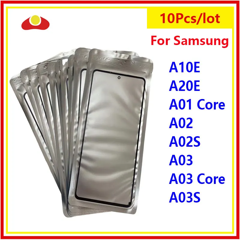 

10Pcs/Lot For Samsung Galaxy A01 A03 Core A10E A20E A02 A02S A03S Front Outer Glass Lens Touch Screen Panel Glass With OCA