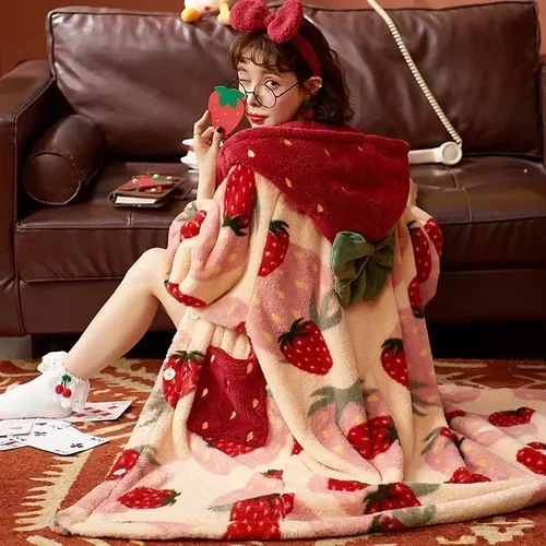 가을, 겨울에 추위를 덜 느낄 수 있는 따뜻한 여성용 만화 후드 잠옷! 추천