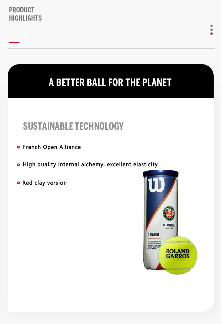 Description Picture 5 of itemWILSON Professional Tennis Training Ball Beginner High Elasticity Indoor Sports Competition Resistant Balls Accessories