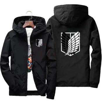 Attack on Titan New Outdoor Travel Men's Hooded Jacket Spring Fall Zipper  Lightweight Comfortable Camping Hiking