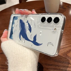 Ocean Whale Case with Marine Life Design - Featuring Turtle, Conch, and Shark for Galaxy S23 Ultra (A816)