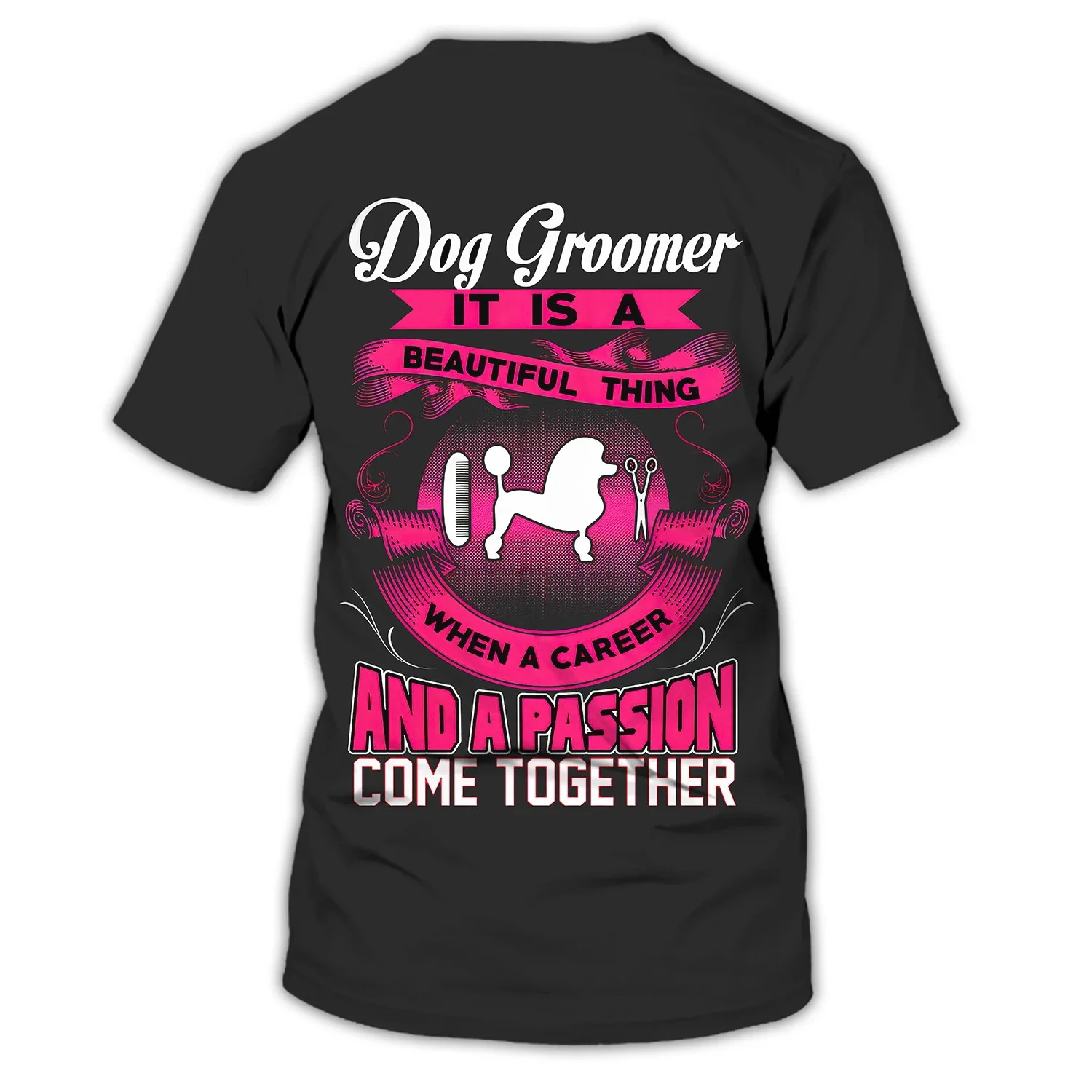 PLstar Cosmos Pet Groomer Sommer Herren T-Shirt Personalisierter Hund Groomer Name 3D-gedrucktes T-Shirt Unisex Casual Tops DW172 – Detail 14