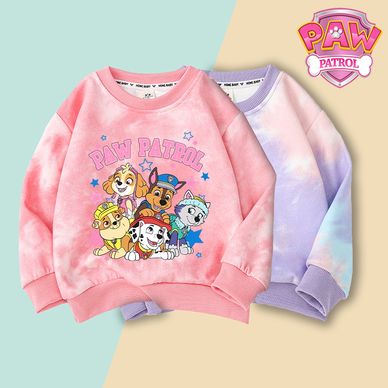 Paw Patrol Chase Skye Sweatshirt Anime Cartoon Spring Autumn Clothes Kids Cute Tie-dye Long Sleeve Girls Fashion Clothing Gift