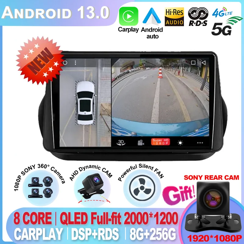 Erisin 7 Pulgadas 8 Núcleos 4GB+64GB Android 13 Radio Coche Bluetooth