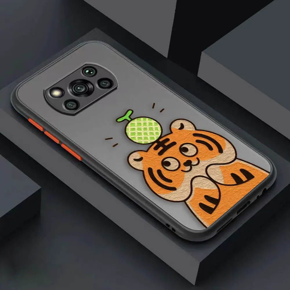 thumbnail image 1 of Matte Case for Xiaomi POCO X4 X3 X2 M4 M3 M2 F4 F3 GT F2 C40 CC9 PRO 4G 5G A3 MIX4 CIVI Case Funda Coque Shell Cute Little Tiger, 1 of 5